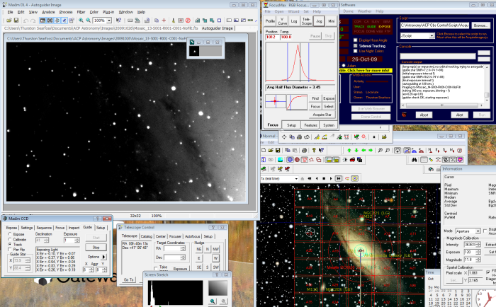 Andromeda Galaxy mosaic being captured by robotic telescope operations using ACP software at Blueberry Pond Observatory